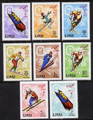 Ajman 1967 Grenoble Winter Olympics set of 8 (Mi 199-206A) unmounted mint