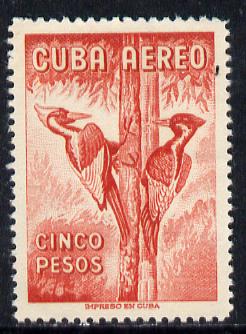Cuba 1956 Woodpecker 5p red (from Air set) unmounted mint SG 782