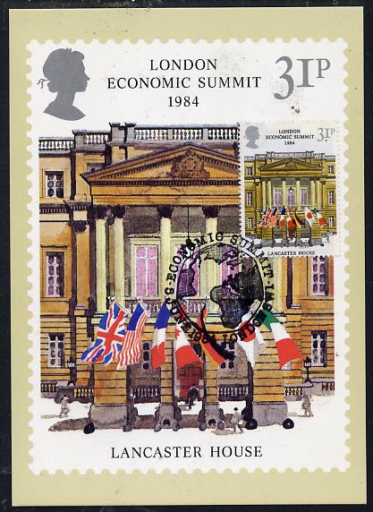 Great Britain 1984 London Economic Summit PHQ card with appropriate stamp very fine used with first day cancels