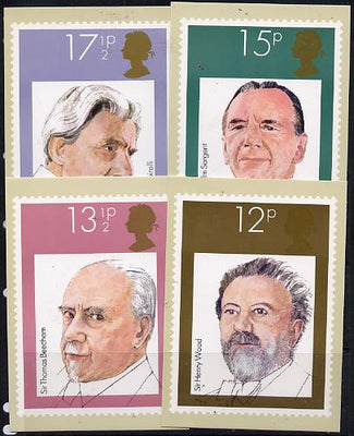 Great Britain 1980 British Conductors set of 4 PHQ cards unused and pristine