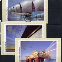 Great Britain 1983 Europa - Engineering Achievements set of 3 PHQ cards with appropriate stamps each very fine used with first day cancels