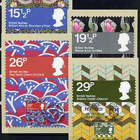 Great Britain 1982 British Textiles set of 4 PHQ cards with appropriate stamps each very fine used with first day cancels