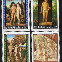 Ajman 1968 Adam & Eve Paintings perf set of 4 unmounted mint, Mi 281-4A