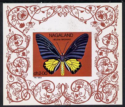 Nagaland 1971 Butterfly (Helena Birdwing) imperf Miniature sheet (2ch value) unmounted mint