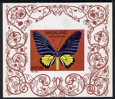 Nagaland 1971 Butterfly (Helena Birdwing) imperf Miniature sheet (2ch value) unmounted mint
