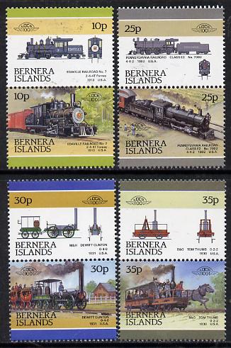 Bernera 1981 Locomotives #1 perf set of 8 (4 se-tenant pairs) unmounted mint