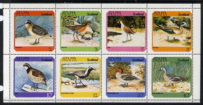 Staffa 1978 Birds #02 (Quail, Plover, Teal, Woodcock etc) perf,set of 8 values unmounted mint (2p to 40p)