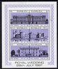 Barbuda 1981 Royal Wedding (Buildings) sheetlet containing set of 3 with lavender background (SG 566a) unmounted mint