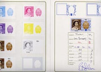 Tuvalu 1986 Queen's 60th Birthday 90c set of 11 imperf progressive proofs comprising the 6 individual colours plus various composites mounted in special Format International folder (11 se-tenant proof pairs as SG 382)