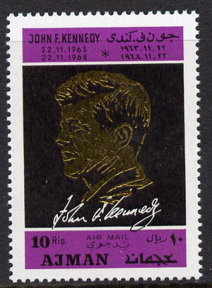 Ajman 1968 Death Anniversary of Kennedy 1 value perf unmounted mint, Mi 325A
