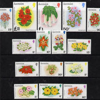 Ascension 1981-82 Flowers definitive set (without imprint) complete 1p to £2 unmounted mint SG 282A-96A