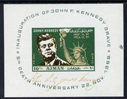 Ajman 1968 Kennedy imperf m/sheet unmounted mint, Mi BL 65