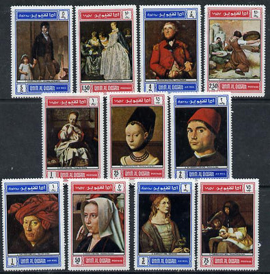 Umm Al Qiwain 1968 Paintings perf set of 11 unmounted mint, Mi 243-53A