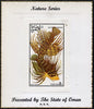 Oman 1974 Tropical Fish (Dragonfish) imperf souvenir sheet (2R value) mounted on special 'Nature Series' presentation card inscribed 'Presented by the State of Oman'