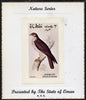 Oman 1972 Birds (Buzzard) imperf souvenir sheet (50b value) mounted on special 'Nature Series' presentation card inscribed 'Presented by the State of Oman'