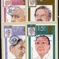 Great Britain 1980 British Conductors set of 4 PHQ cards with appropriate stamps each very fine used with first day cancels