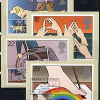 Great Britain 1981 International Year of the Disabled set of 4 PHQ cards with appropriate stamps each very fine used with first day cancels