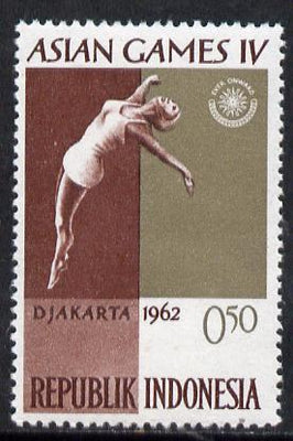 Indonesia 1962 Diving 50s (from Asian Games set) unmounted mint SG 909