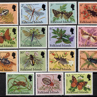 Falkland Islands 1984-86 Insects definitive set complete 1p to £3 unmounted mint, SG 469A-83A