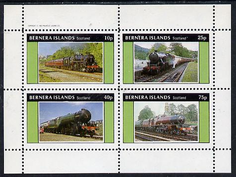 Bernera 1982 Steam Locos #05 perf,set of 4 values (10p to 75p) unmounted mint