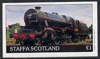 Staffa 1982 Steam Locos #04 imperf souvenir sheet (£1 value) unmounted mint