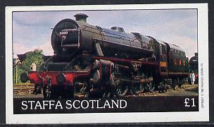 Staffa 1982 Steam Locos #04 imperf souvenir sheet (£1 value) unmounted mint