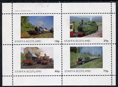 Staffa 1982 Steam Locos #05 perf,set of 4 values (10p to 75p) unmounted mint