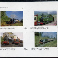 Staffa 1982 Steam Locos #05 imperf,set of 4 values (10p to 75p) unmounted mint