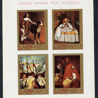 Ajman 1968 Paintings by Velazquez imperf m/sheet unmounted mint, Mi BL 22B