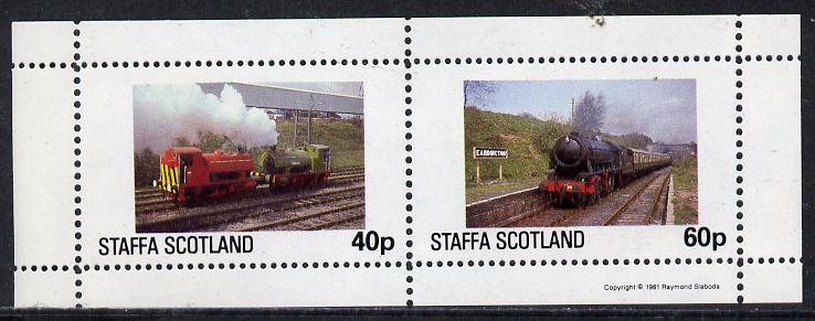 Staffa 1981 Steam Locos #01 perf,set of 2 values unmounted mint