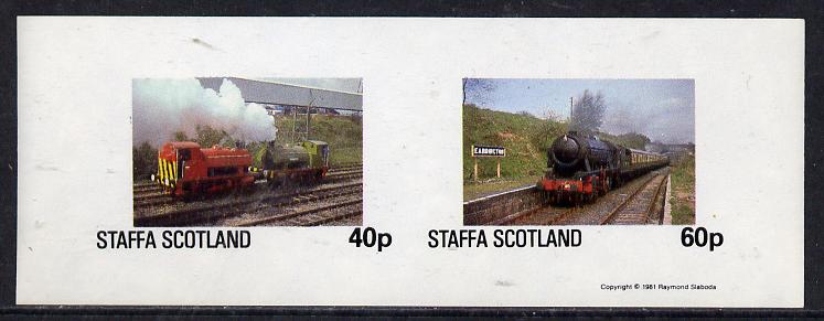 Staffa 1981 Steam Locos #01 imperf,set of 2 values unmounted mint