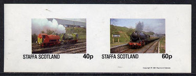 Staffa 1981 Steam Locos #01 imperf,set of 2 values unmounted mint