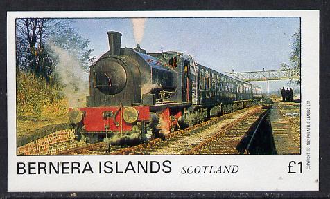 Bernera 1982 Steam Locos #06 imperf souvenir sheet (£1 value) unmounted mint