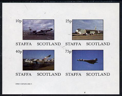 Staffa 1982 Military Jets imperf,set of 4 values (10p to 75p) unmounted mint