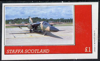 Staffa 1982 Military Jets imperf souvenir sheet (£1 value),unmounted mint