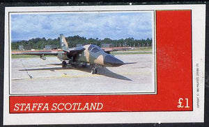 Staffa 1982 Military Jets imperf souvenir sheet (£1 value),unmounted mint