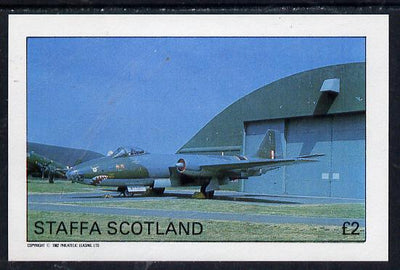 Staffa 1982 Military Jets imperf deluxe sheet (£2 value) unmounted mint