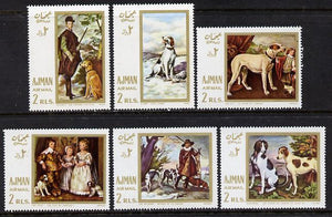 Ajman 1968 Paintings with Dogs perf set of 6 (Mi 271-6) unmounted mint