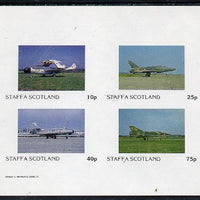 Staffa 1982 Military Jets #2 imperf,set of 4 values (10p to 75p) unmounted mint