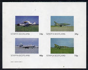 Staffa 1982 Military Jets #2 imperf,set of 4 values (10p to 75p) unmounted mint