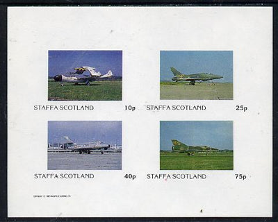 Staffa 1982 Military Jets #2 imperf,set of 4 values (10p to 75p) unmounted mint
