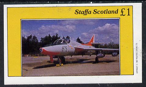 Staffa 1982 Military Jets #2 imperf souvenir sheet (£1 value),unmounted mint