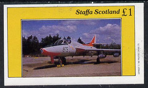 Staffa 1982 Military Jets #2 imperf souvenir sheet (£1 value),unmounted mint