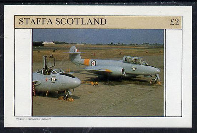 Staffa 1982 Military Jets #2 imperf deluxe sheet (£2 value) unmounted mint