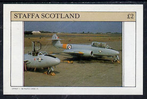 Staffa 1982 Military Jets #2 imperf deluxe sheet (£2 value) unmounted mint
