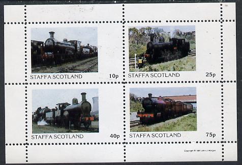 Staffa 1981 Steam Locos #02 perf,set of 4 values unmounted mint