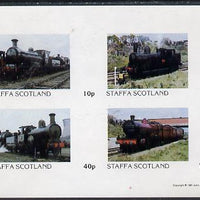 Staffa 1981 Steam Locos #02 imperf,set of 4 values unmounted mint