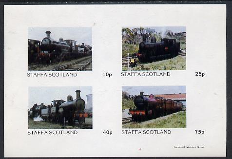 Staffa 1981 Steam Locos #02 imperf,set of 4 values unmounted mint