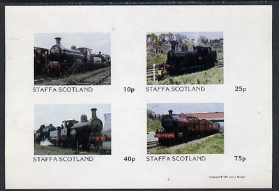 Staffa 1981 Steam Locos #02 imperf,set of 4 values unmounted mint