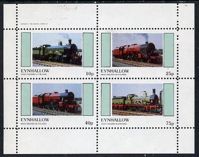 Eynhallow 1982 Steam Locos #13 perf,set of 4 values (10p to 75p) unmounted mint